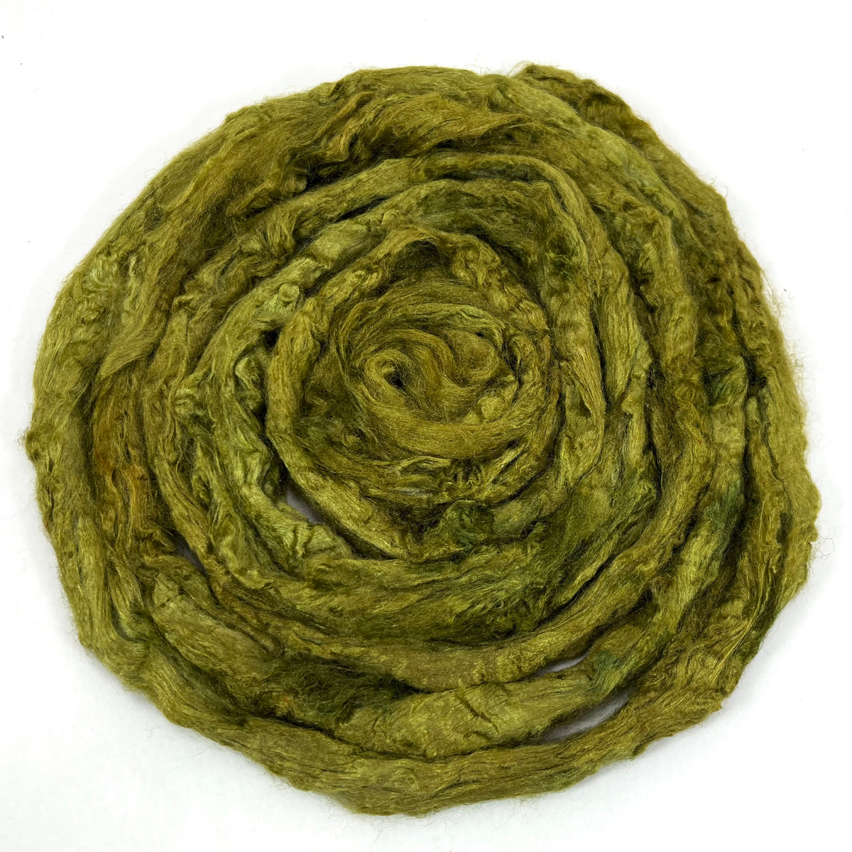 Tussah Silk - Pear - 1 oz hand dyed, nuno felting, spinning fiber, art yarn, handspinning, felting fiber, corespinning, roving, 0907-10