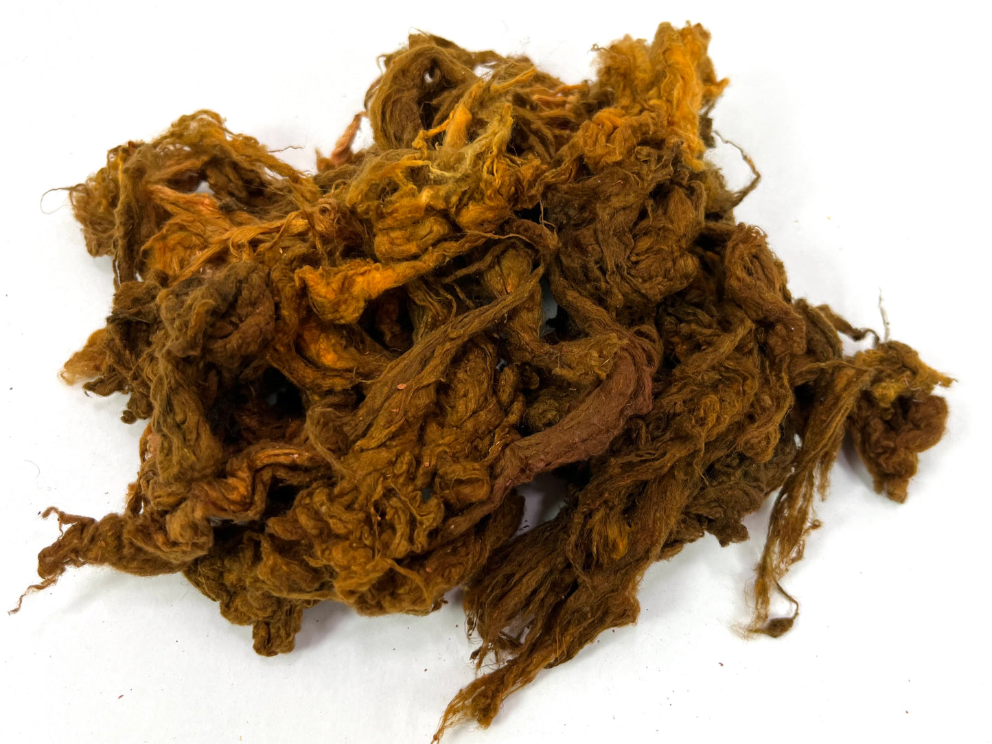 Tussah silk noils - Mocha, 1 oz, recycled, nuno, felting, spinning fiber, art yarn, handspinning, felting, paper making 0907-05