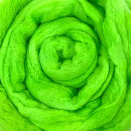 Chartreuse - 2 oz hand dyed semisolid wool combed top