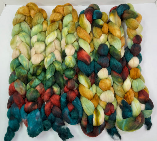 Limited Edition 1018-02 - 4 oz Falkland Merino wool combed top, roving, spinning fiber, handspinning, felting, needle felting, weaving supplies