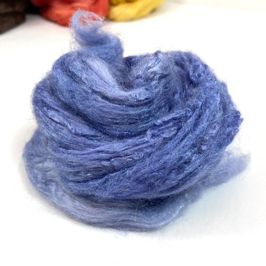 Tussah Silk - Wisteria - hand dyed, nuno felting, spinning fiber, art yarn, handspinning, felting fiber, corespinning, roving, 1101-03