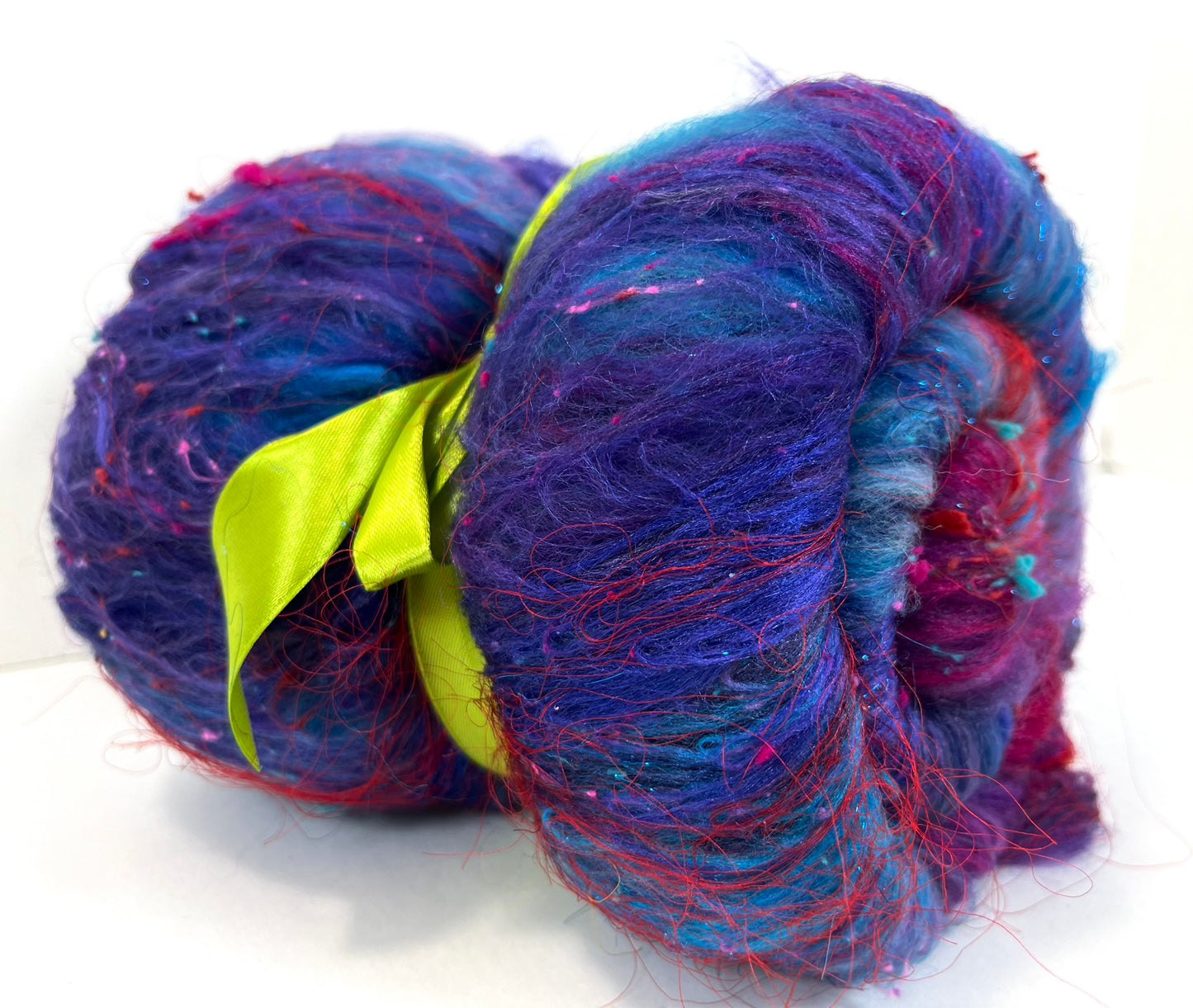 Midnight Fantastic Batt 0501-01 - 2.8 oz Cormo wool, silk, noils, spinning fiber, drumcarded, handspinning, nuno, felting wool