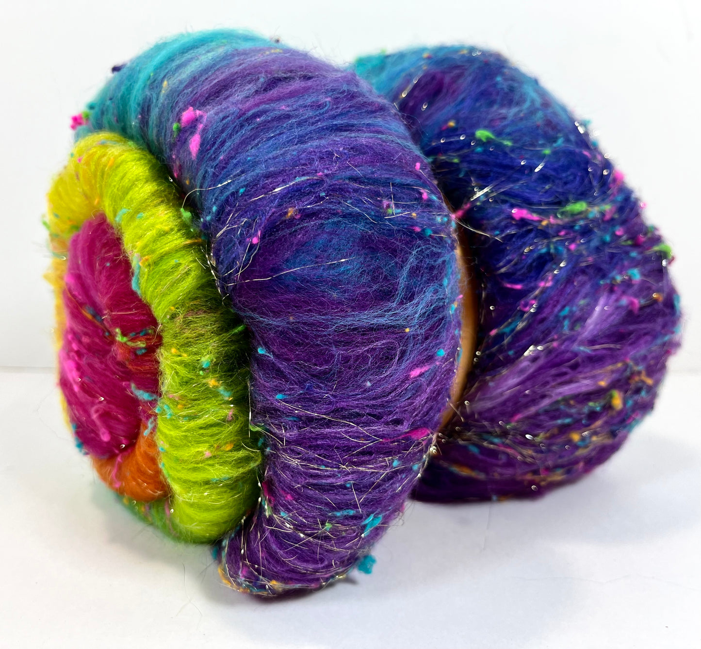 Tie Dye Gradient Batt 0508-05 - 2.9 oz Polwarth wool, silk, noils, spinning fiber, drumcarded, handspinning, nuno, felting wool