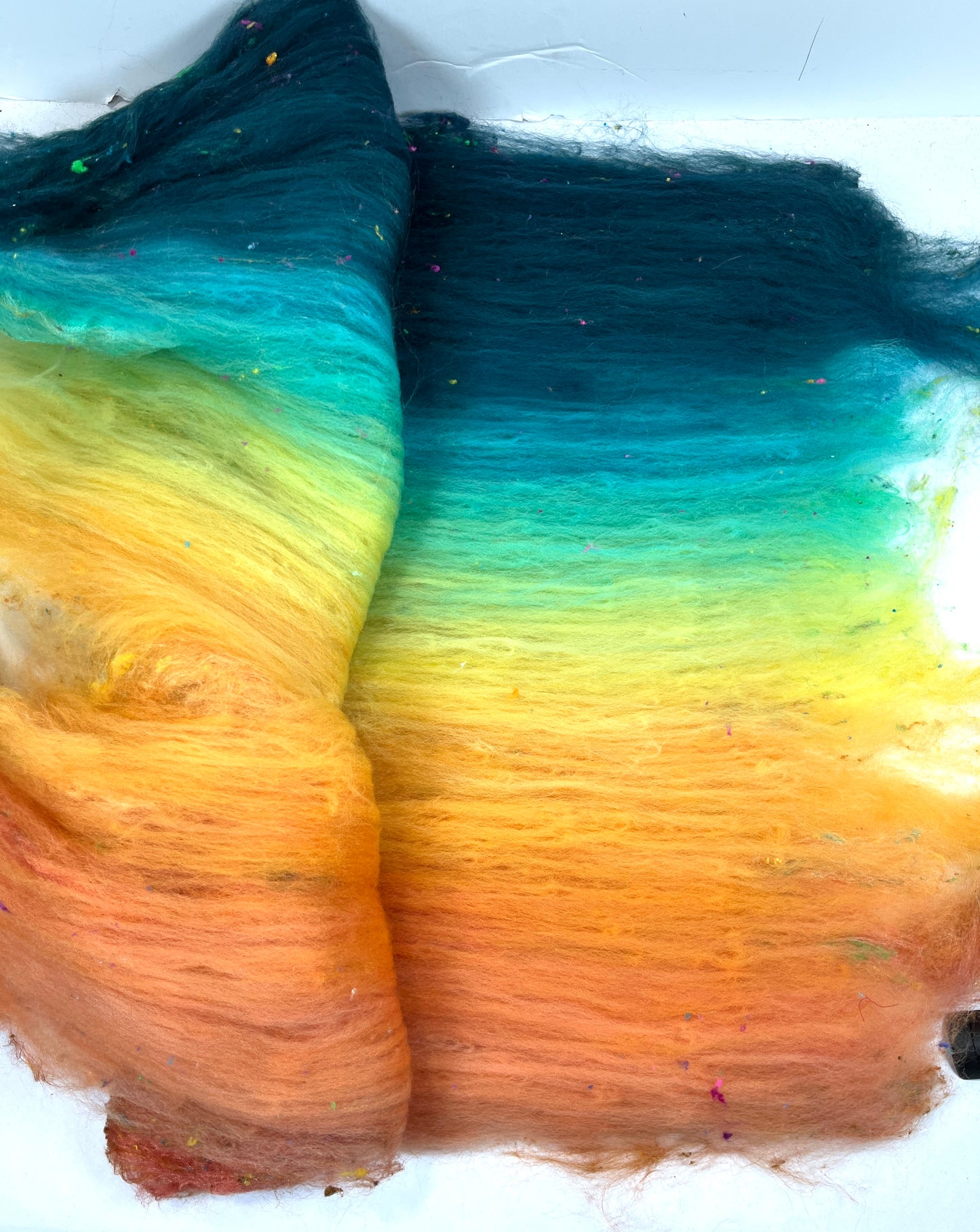 Ironic Grooves Batt 1215-03 - 2.6 oz Cormo wool, silk, noils, spinning fiber, drumcarded, handspinning, nuno, felting wool