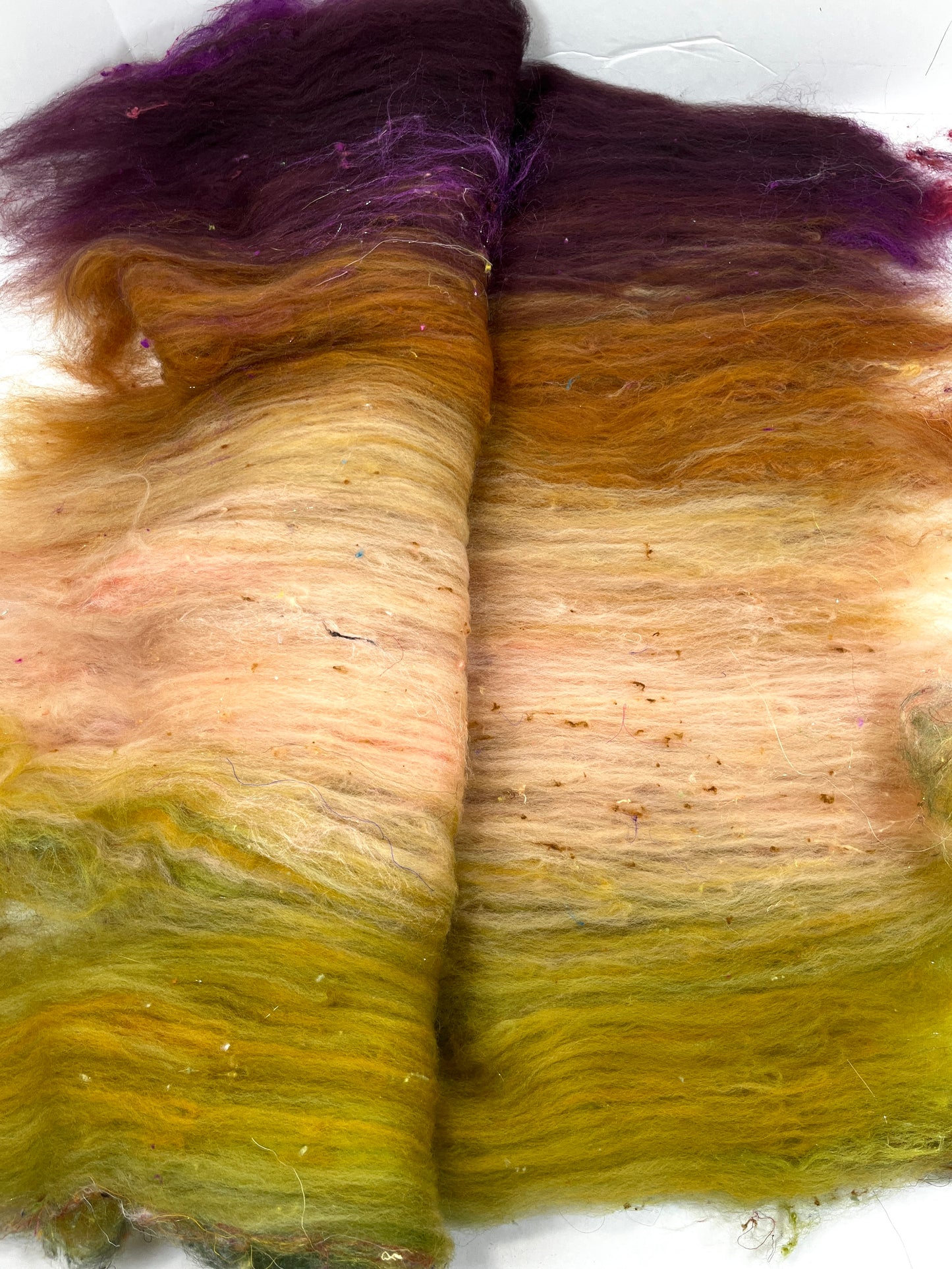 Wayfarer Batt 0118-05 - 2.7 oz Cormo wool, silk, noils, spinning fiber, drumcarded, handspinning, nuno, felting wool