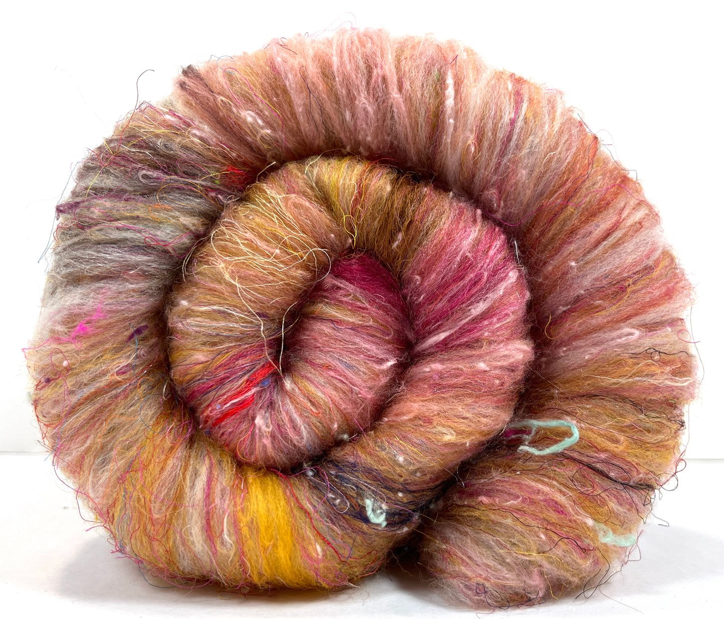 Kitchen Sink Batt 1201-10 - 4.3 oz soft wools, silk, noils, spinning fiber, handspinning, nuno, felting wool, weaving