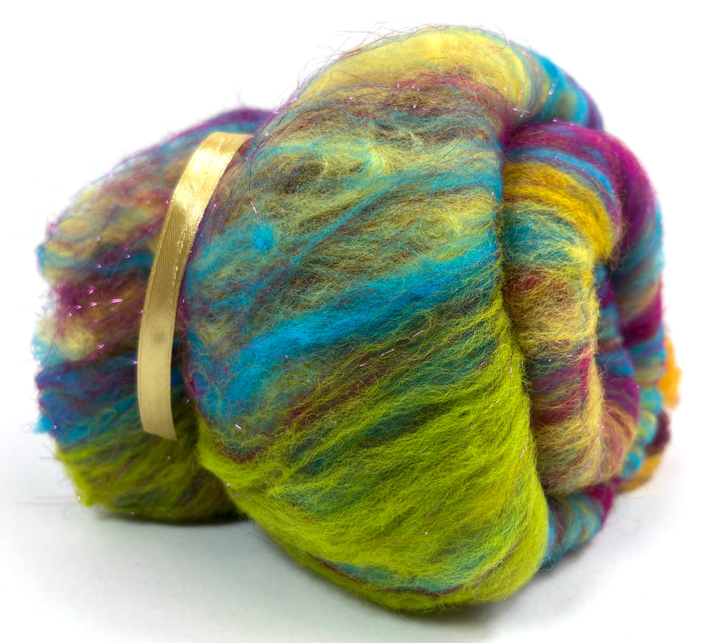 Crayon Box Batt 0618-05 - 2.7 oz Soft wool, sparkle, spinning fiber, drumcarded, handspinning, nuno, felting wool