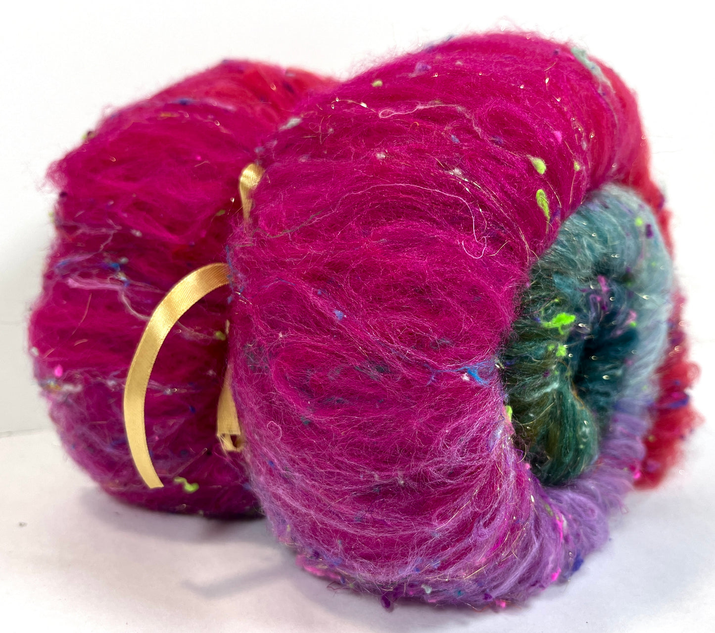 Lorelei Batt 0110-04 - 2.5 oz Falkland Merino wool, silk, noils, spinning fiber, drumcarded, handspinning, nuno, felting wool