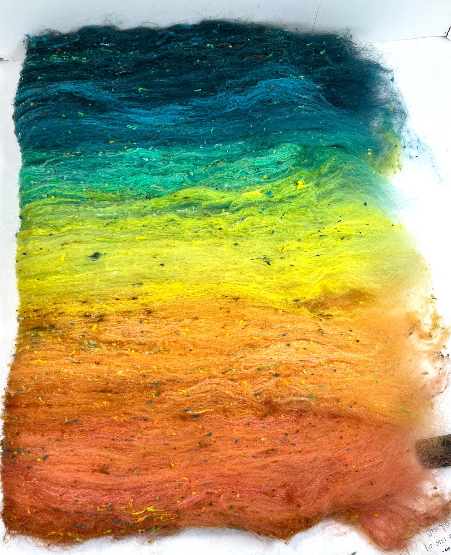 Ironic Grooves Batt 1215-04 - 2.5 oz Cormo wool, silk, noils, spinning fiber, drumcarded, handspinning, nuno, felting wool