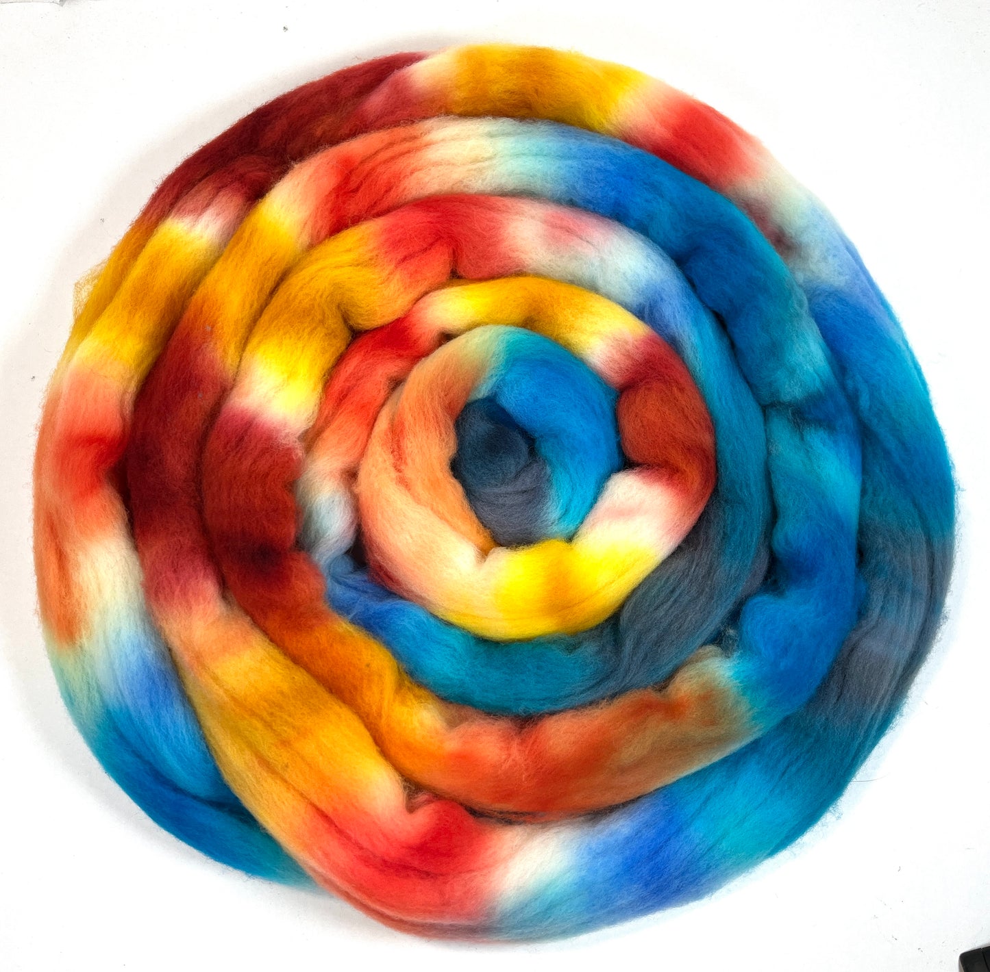 OOAK 1028-02, SC, 4 oz Targhee wool combed top, roving, spinning fiber, handspinning, felting, needle felting, weaving supplies