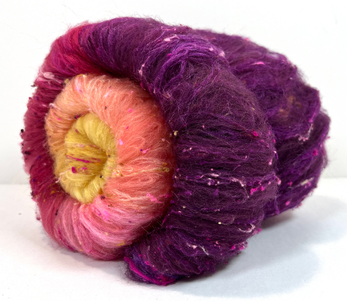 Retro Chic Batt 1224-03 - 2.6 oz Cormo wool, silk, noils, spinning fiber, drumcarded, handspinning, nuno, felting wool