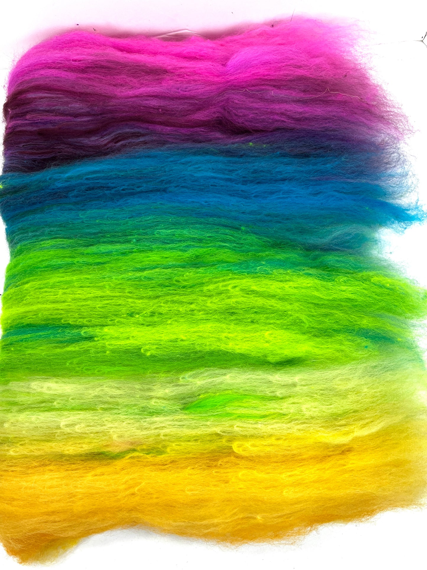 Crayon Box Batt 0214-01, 3.6 oz Soft wool, NO SPARKLE, spinning fiber, drumcarded, handspinning, nuno, felting wool