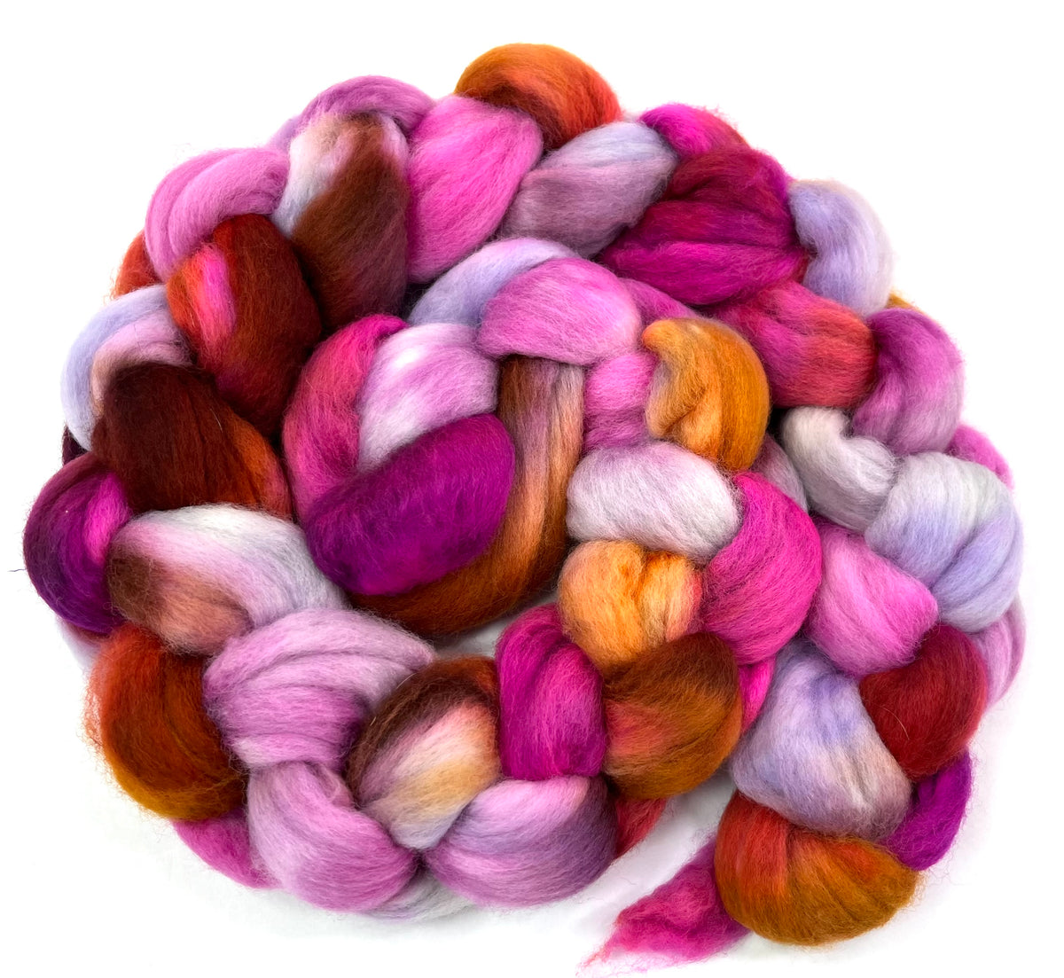 Giselle SC - 4 oz hand painted wool combed top, roving, spinning fiber, handspinning, felting