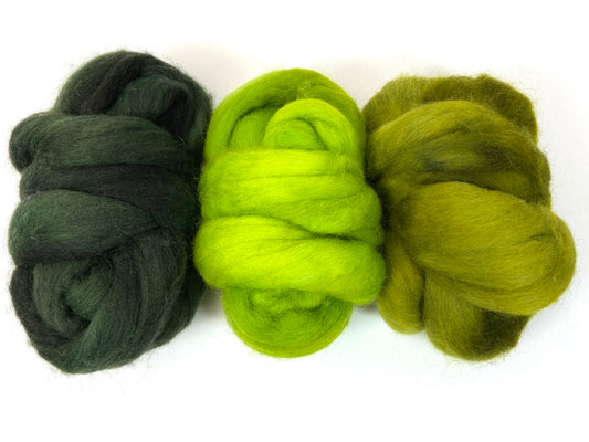 Combo Pack - 6 oz, Corriedale wool combed top, roving, spinning fiber, handspinning, felting, wool, 1123-02