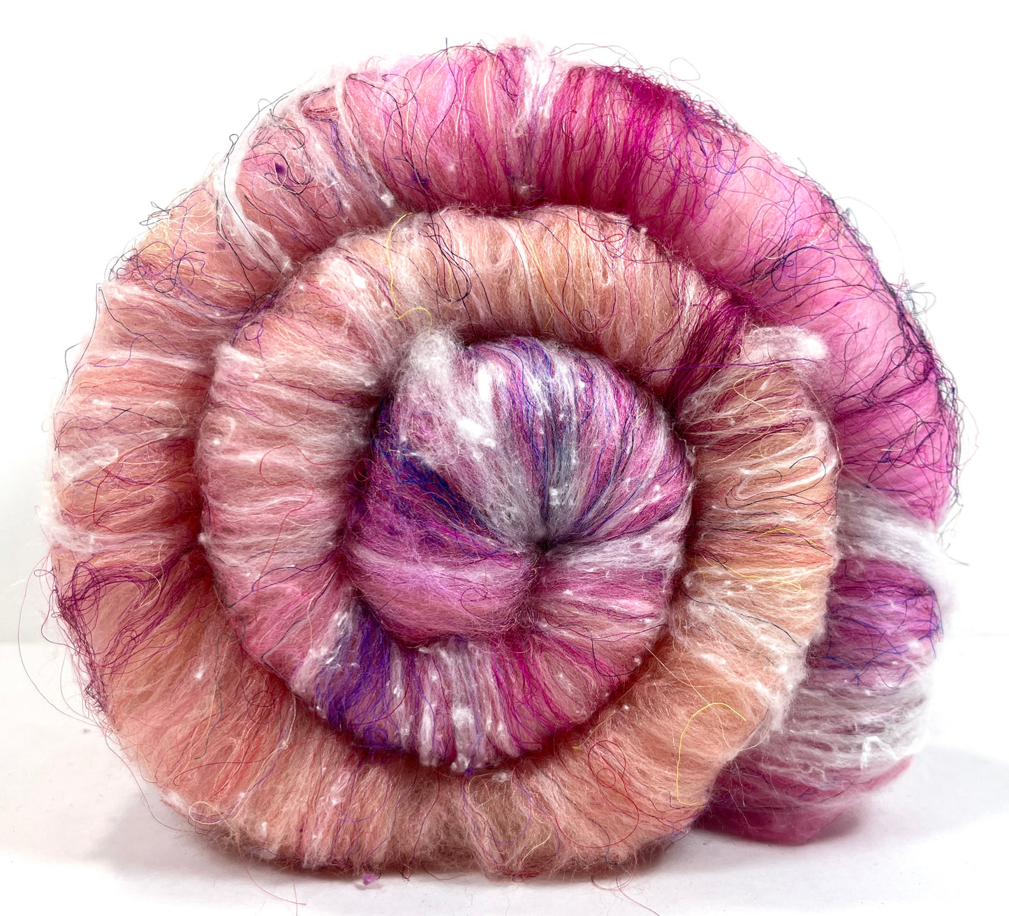 Smooth and Silky Batt 1202-02 - 3.7 oz soft wools, silk, noils, spinning fiber, handspinning, nuno, felting wool, weaving
