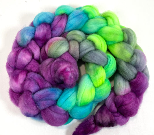 Test Braid 1210-02, 4 oz Falkland Merino wool combed top, roving, spinning fiber, handspinning, felting, needle felting, weaving supplies