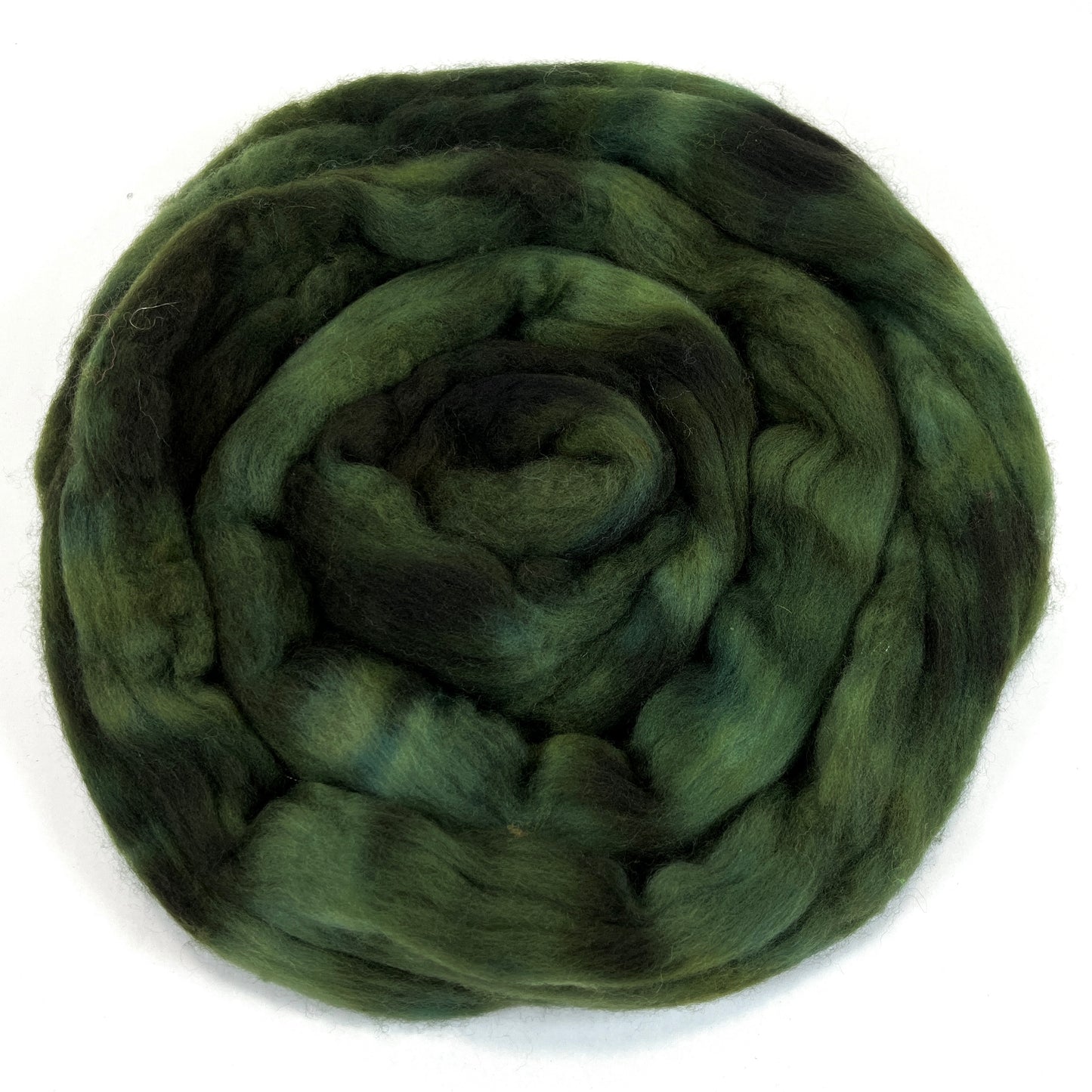 Deep Forest - 2 oz hand dyed semisolid wool combed top