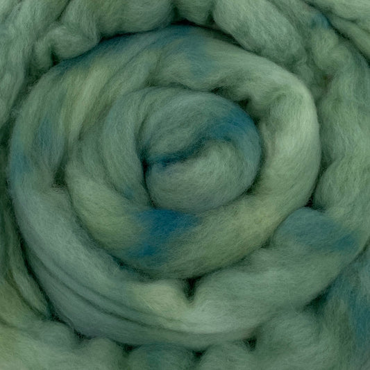 Celadon - 2 oz hand dyed semisolid wool combed top