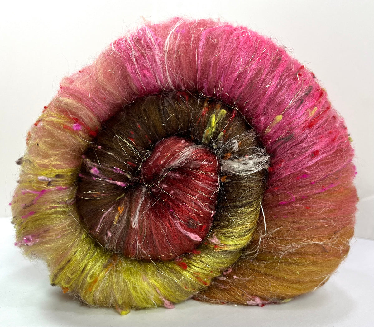 Old Rose Batt 0901-01 - 3.9 oz Polwarth wool, silk, noils, spinning fiber, drumcarded, handspinning, nuno, felting wool