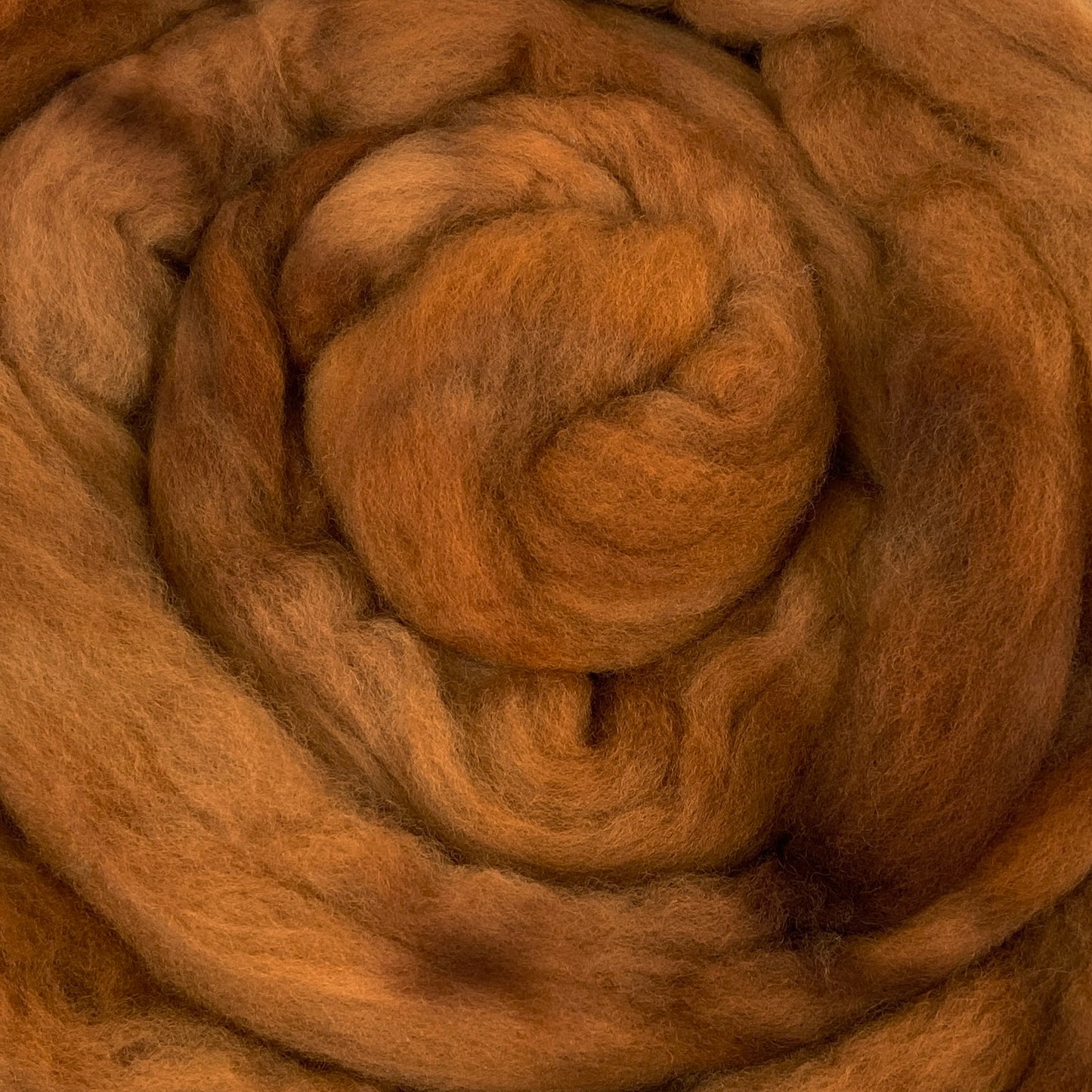 Burnt Sienna - 2 oz hand dyed semisolid wool combed top