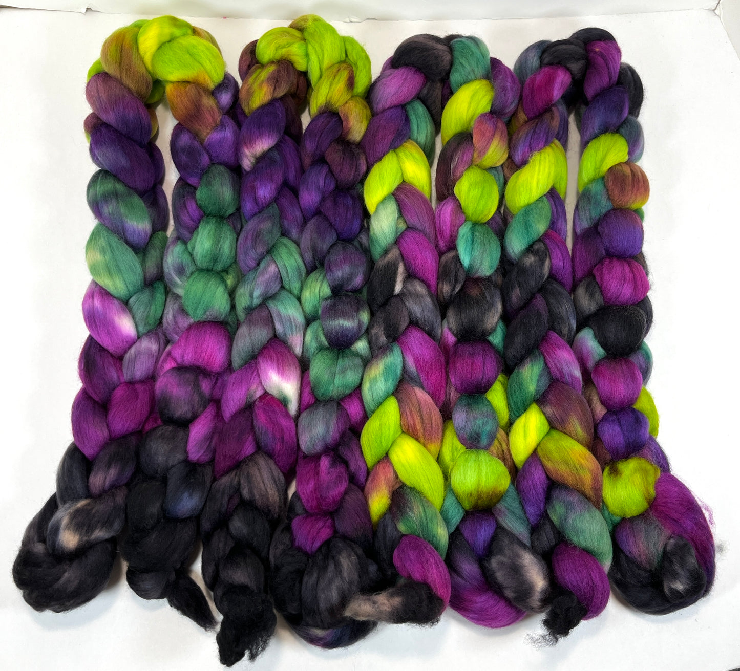 Frankenstein's Monster MG - 4 oz hand painted wool combed top, roving, spinning fiber, handspinning, felting