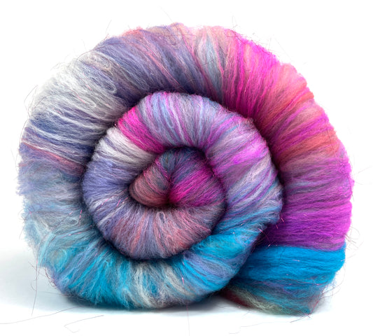 Crayon Box Batt 0617-02 - 4.2 oz Soft wool, sparkle, spinning fiber, drumcarded, handspinning, nuno, felting wool