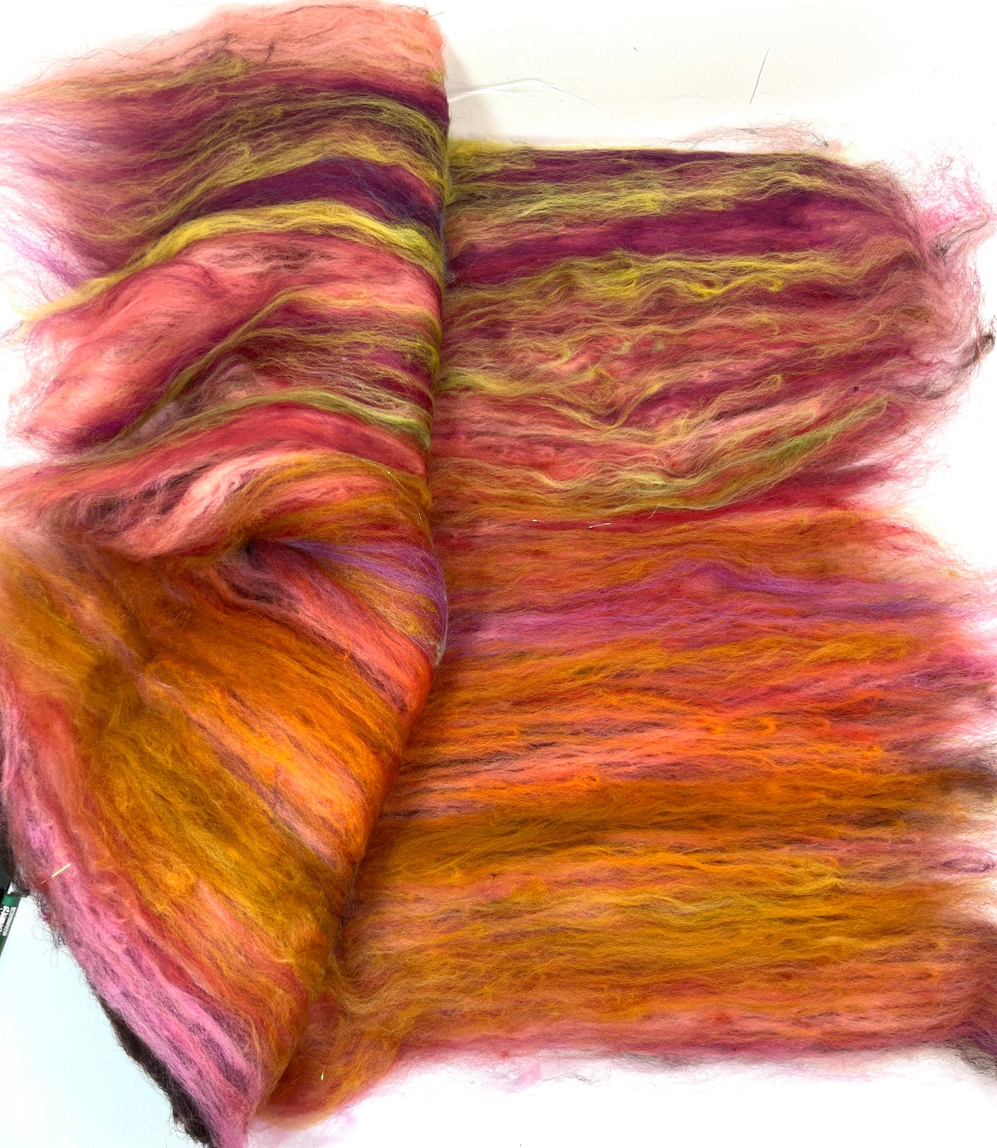 Crayon Box Batt 0618-07 - 3 oz Soft wool, sparkle, spinning fiber, drumcarded, handspinning, nuno, felting wool