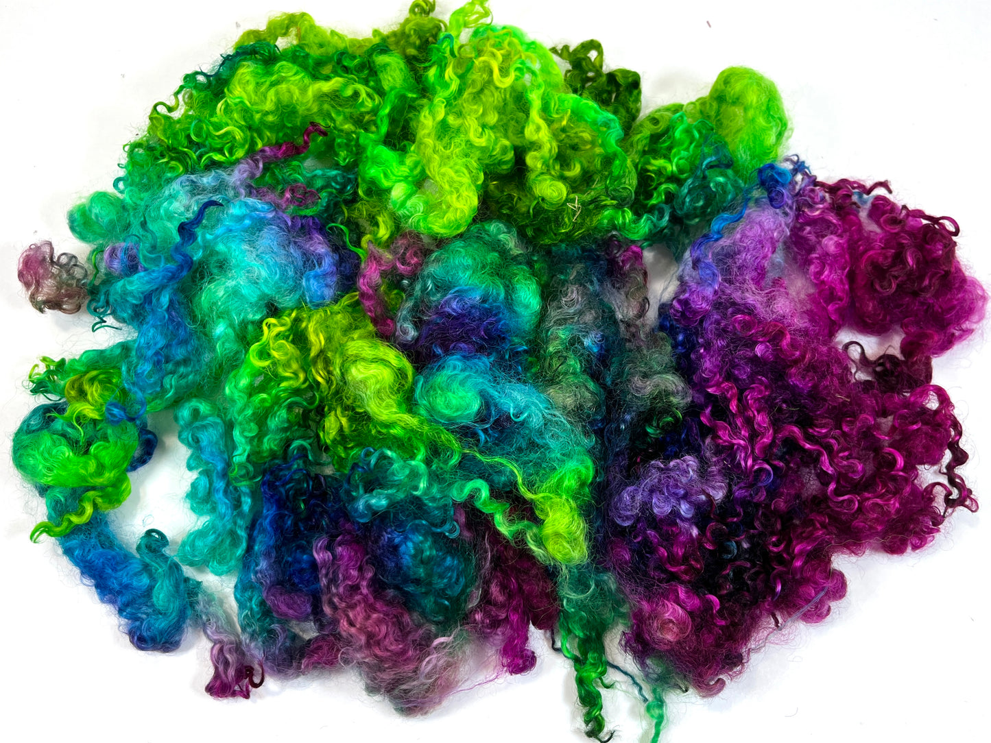 Wensleydale Locks, 1.3 oz, Temptation colorway, super clean, spinning, felting, fiber art, doll hair, nuno, lockspun yarn