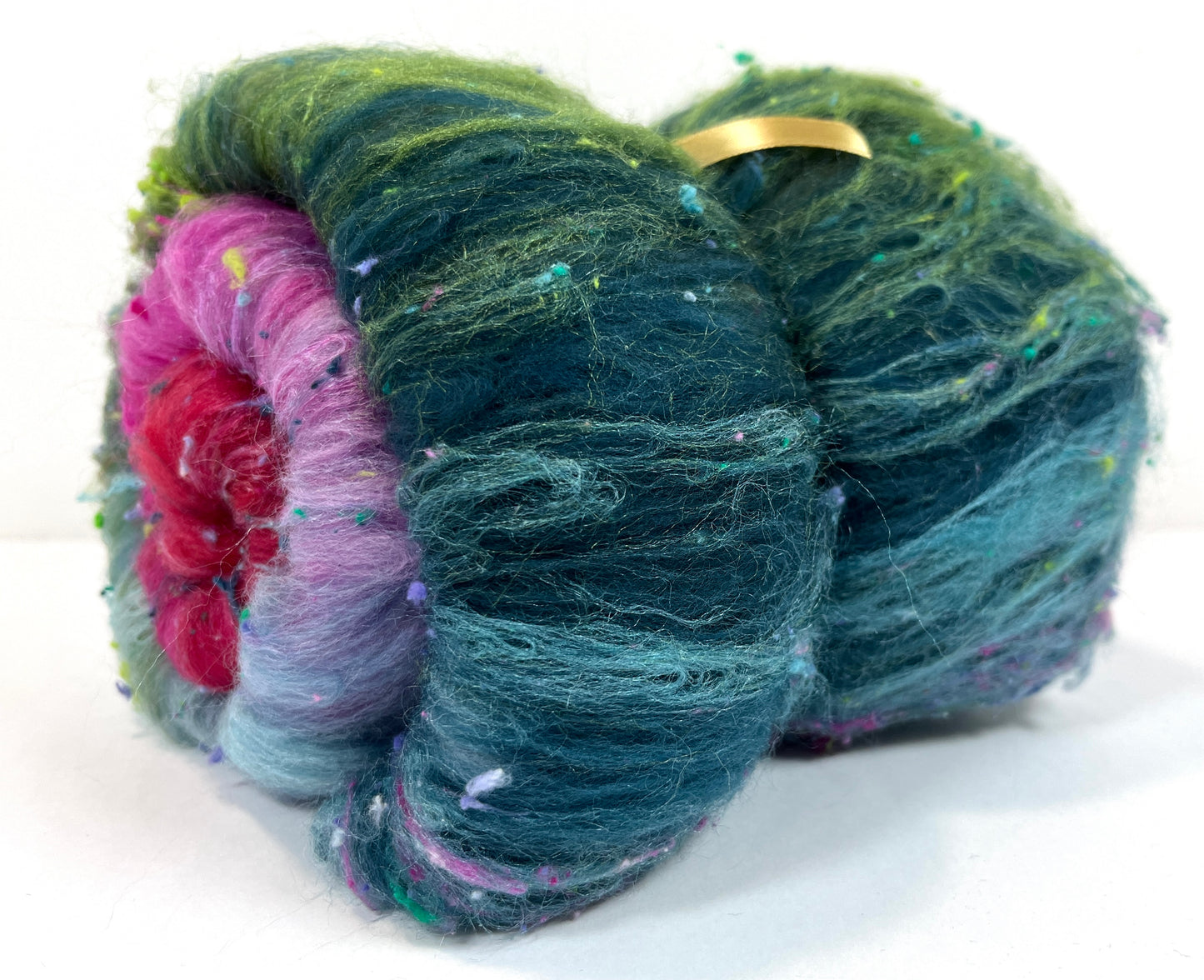 Lorelei Batt 1130-07 - 2.5 oz Falkland Merino wool, silk, noils, spinning fiber, drumcarded, handspinning, nuno, felting wool