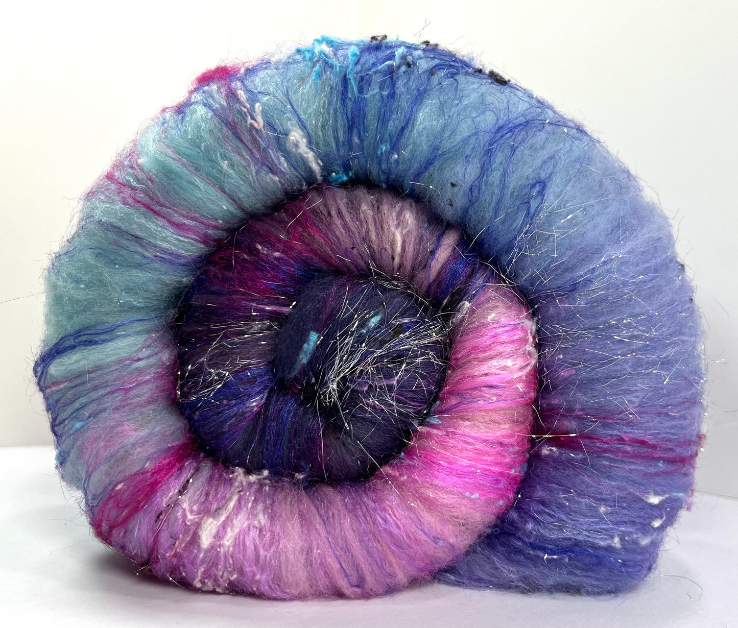 Mystique Batt 0901-01 - 4.1 oz Cormo wool, silk, noils, spinning fiber, drumcarded, handspinning, nuno, felting wool