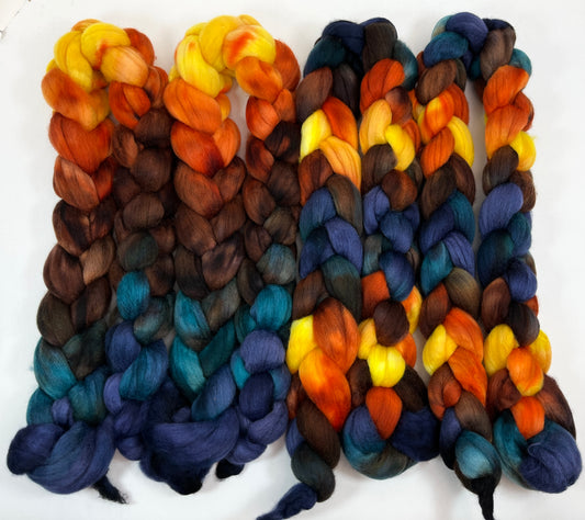 Limited Edition 0628-03 - 4 oz Polwarth wool combed top, roving, spinning fiber, handspinning, felting, needle felting, weaving supplies