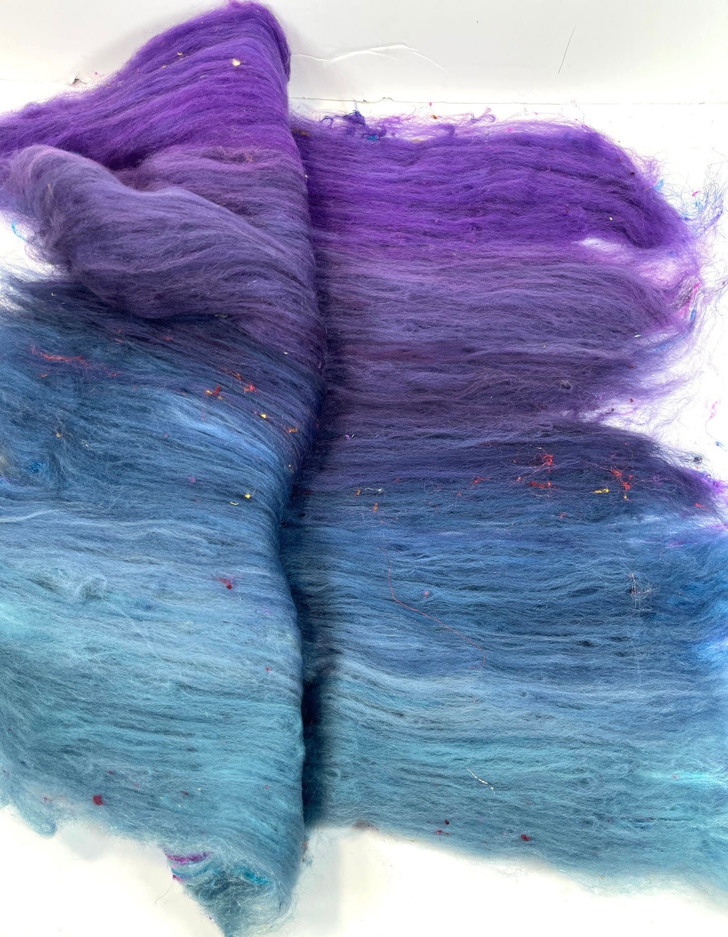 Nightberry Batt 0330-01 - 2.7 oz Polwarth wool, silk, noils, spinning fiber, drumcarded, handspinning, nuno, felting wool