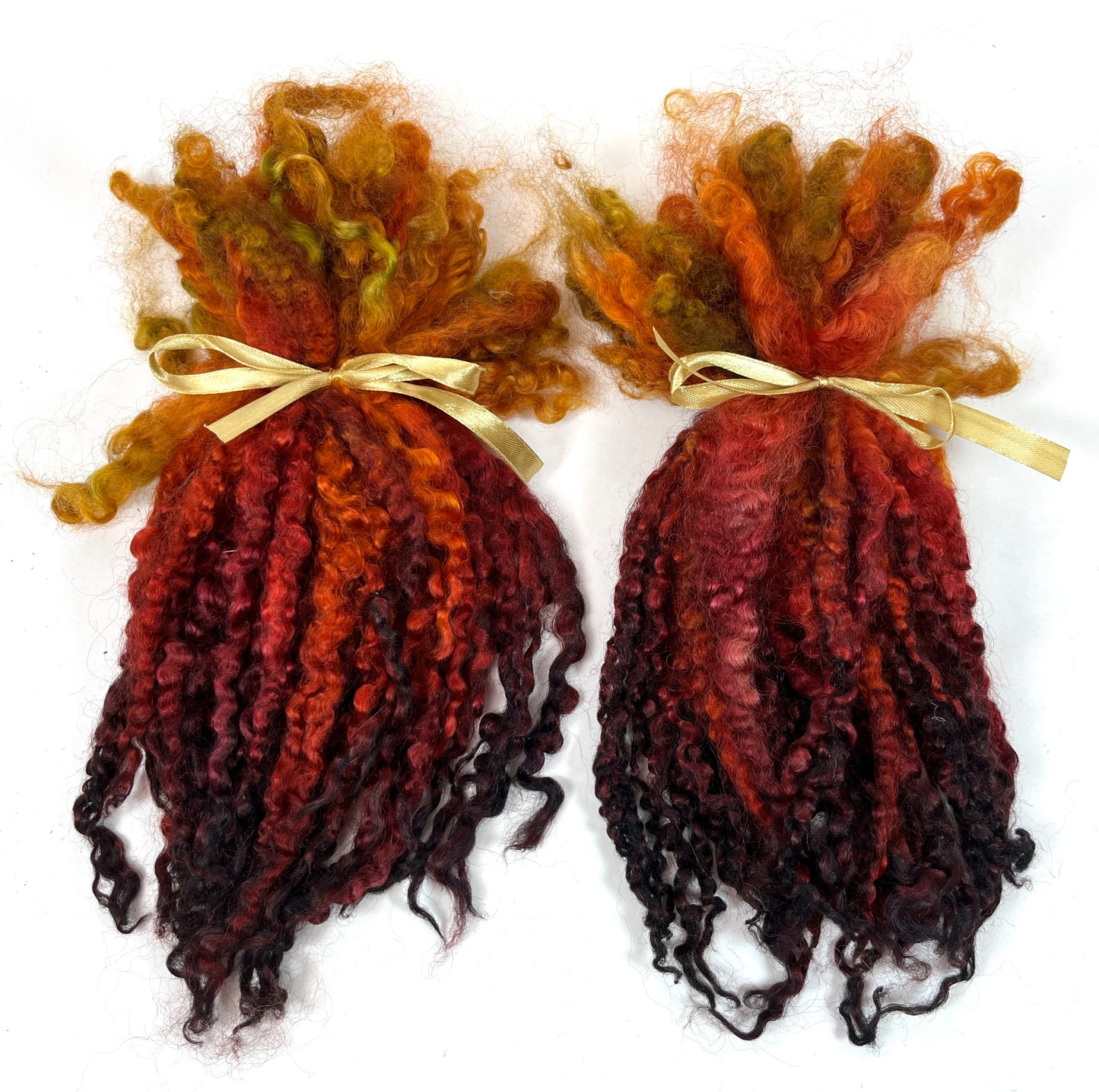 Teeswater LONG locks, Curried Beets, 11-12 inches, separated, super clean, spinning, felting, fiber art, doll hair, wool locks, reroot