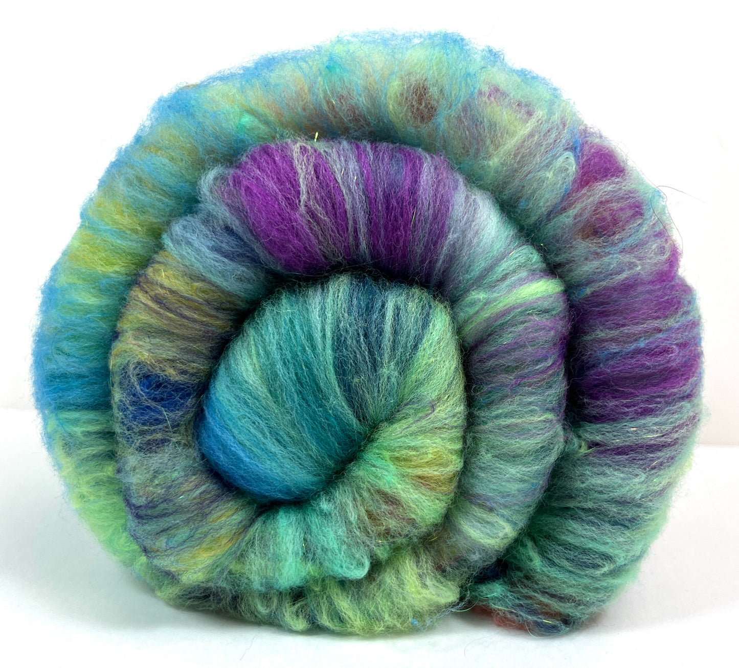 Crayon Box Batt 0601-01 - 4.2 oz Soft wool, sparkle, spinning fiber, drumcarded, handspinning, nuno, felting wool
