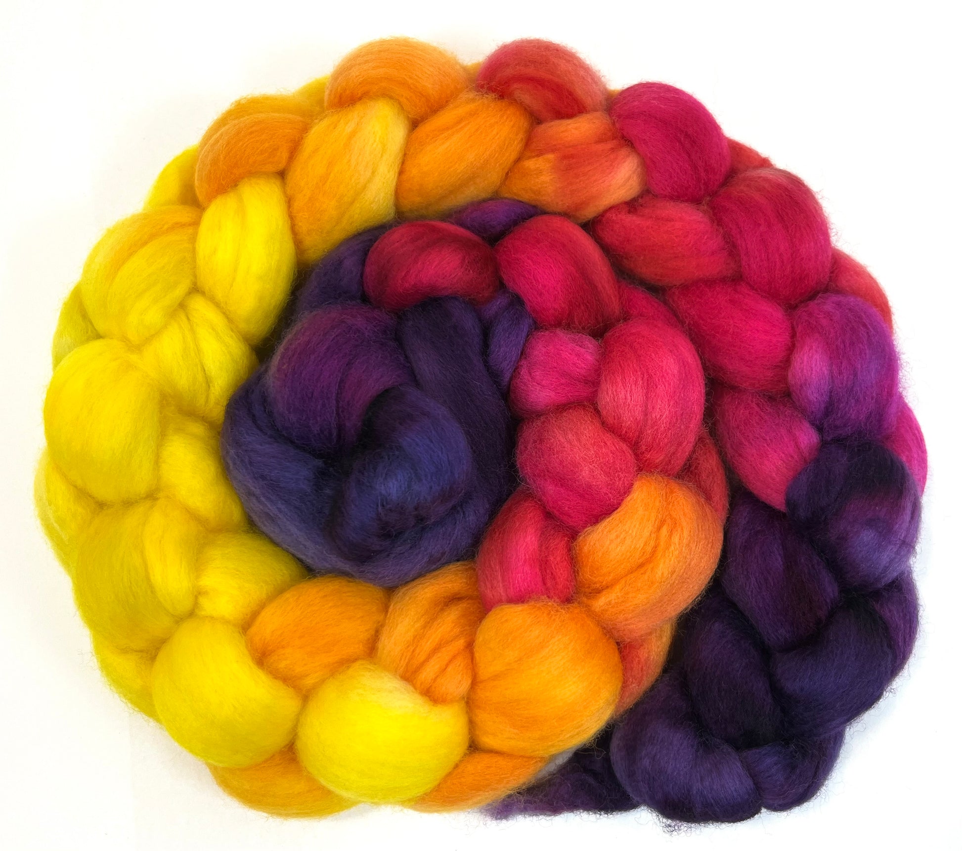 Sassy MG - 4 oz hand painted wool combed top, roving, spinning fiber, handspinning, felting