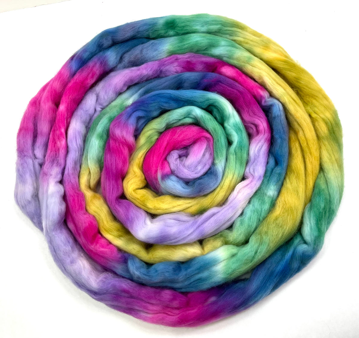 June’s Blooms SC - 4 oz hand painted wool combed top, roving, spinning fiber, handspinning, felting