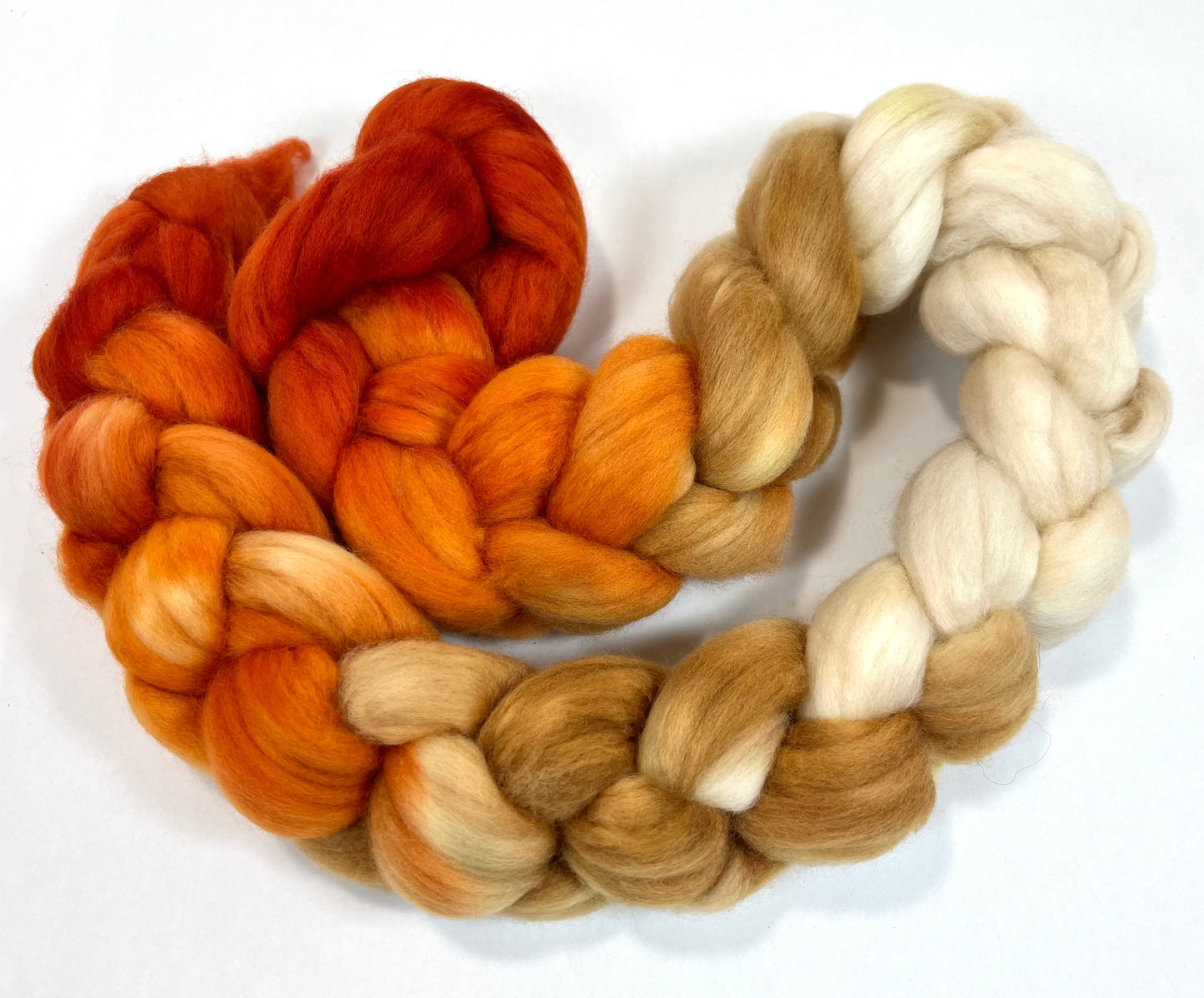 Winter Squash MG - 4 oz hand painted wool combed top, roving, spinning fiber, handspinning, felting