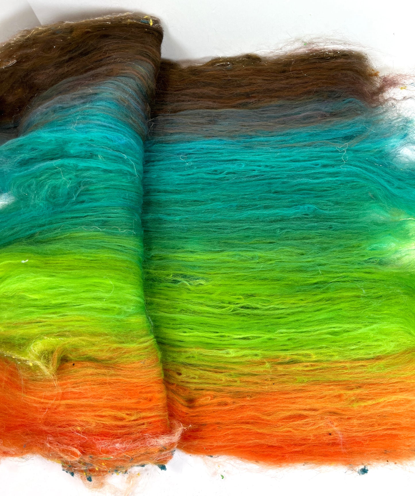 Sea Witch Gradient Batt 0905-01 - 2.7 oz Polwarth wool, silk, hemp, noils, spinning fiber, handspinning, nuno, felting wool, weaving, spindle