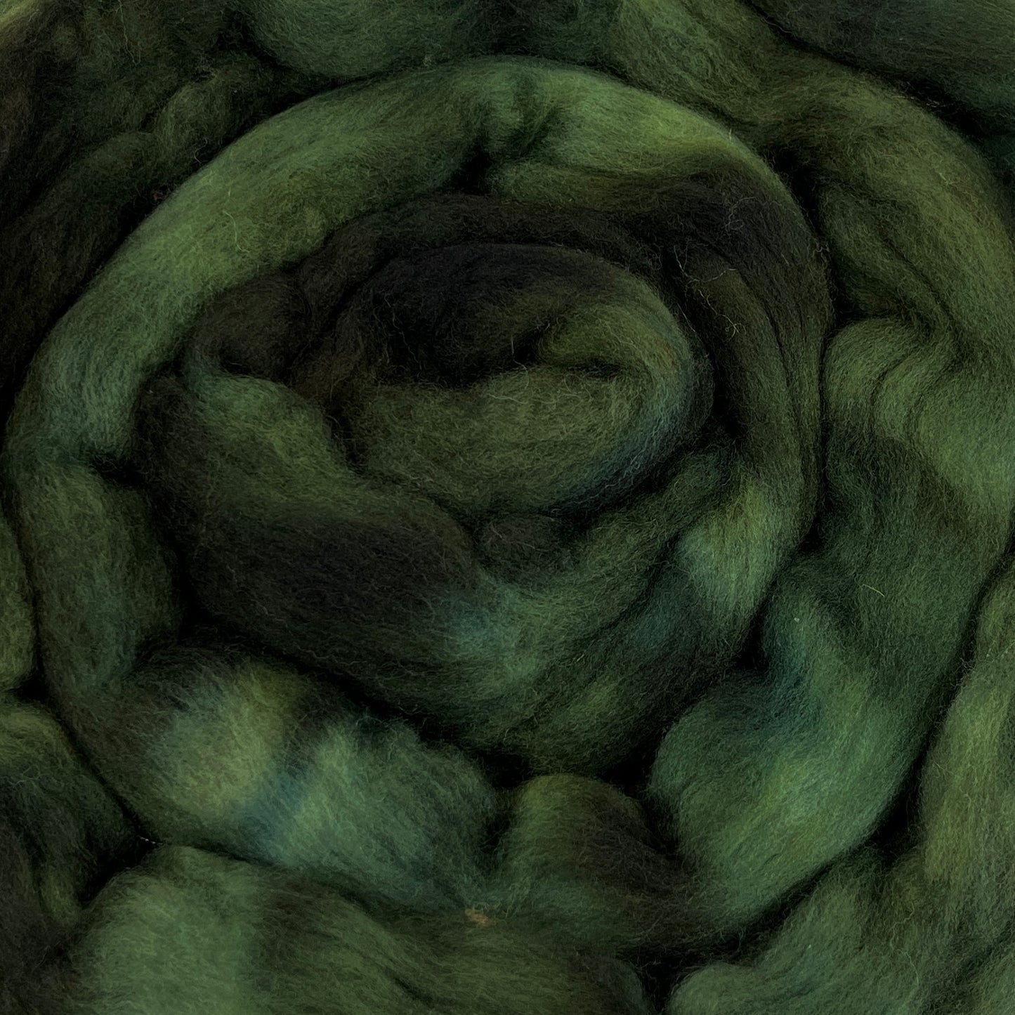 Deep Forest - 2 oz hand dyed semisolid wool combed top