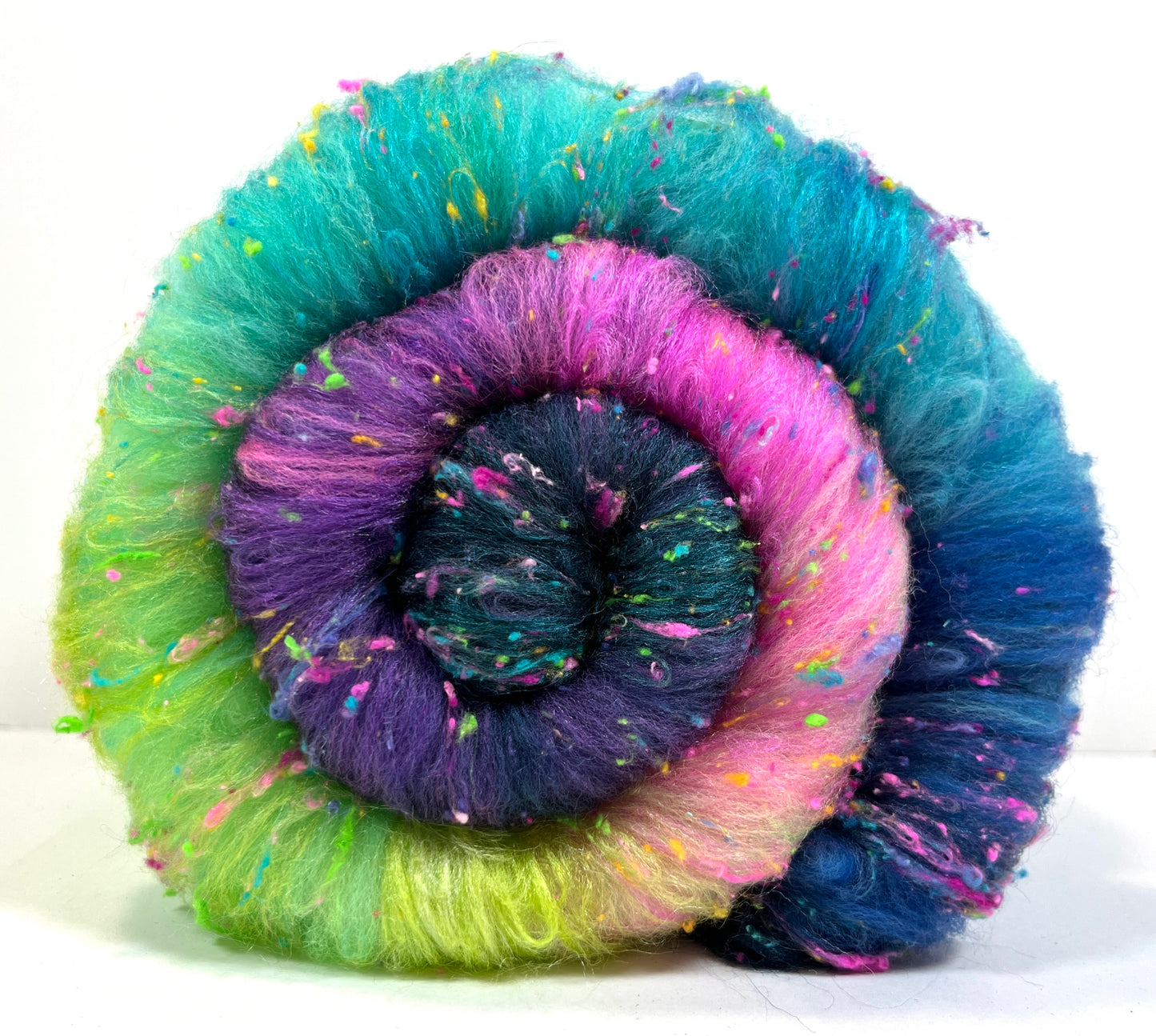 Nemesis Batt 0404-04 - 2.8 oz Cormo wool, silk, noils, spinning fiber, drumcarded, handspinning, nuno, felting wool