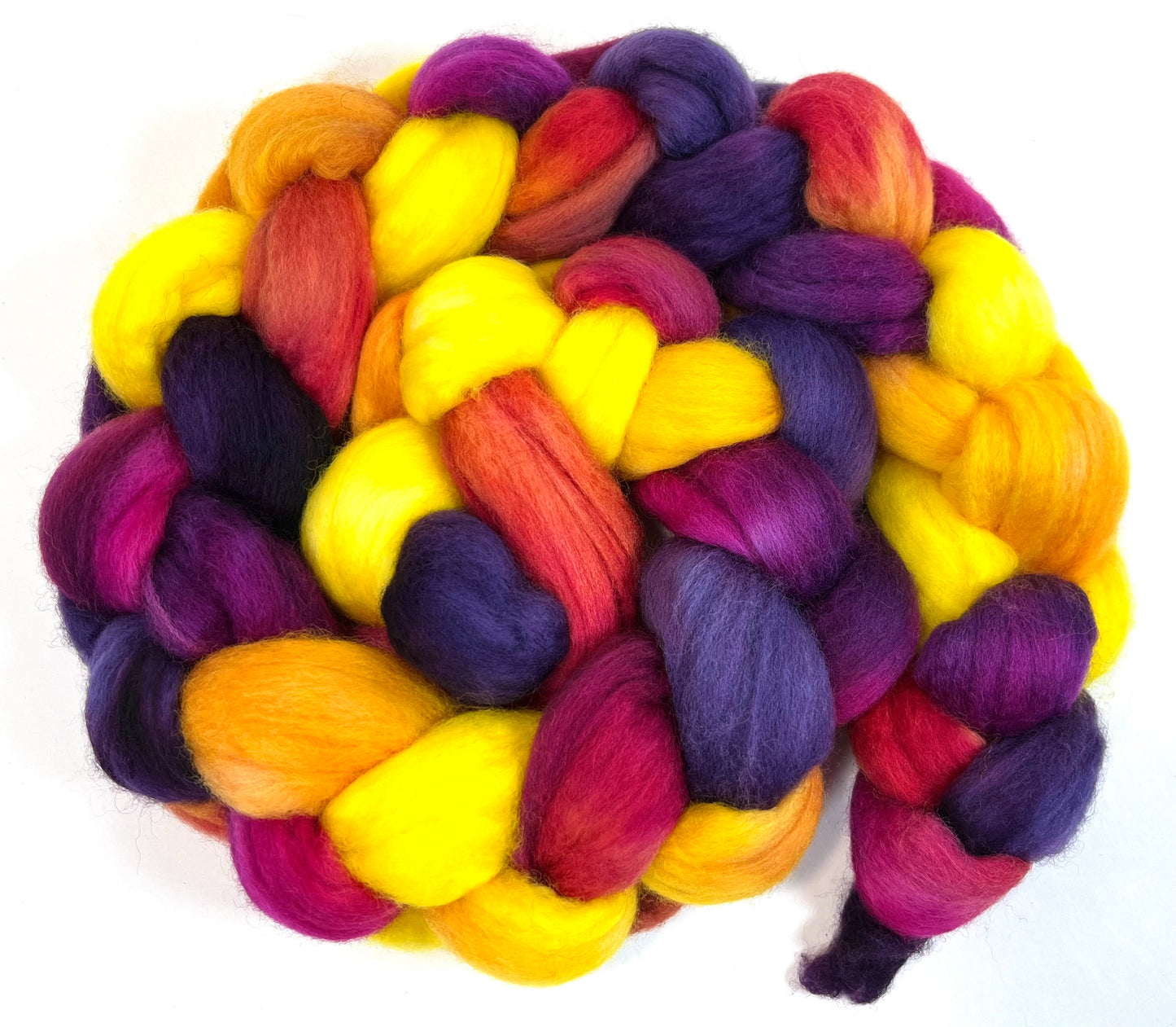 Sassy SC - 4 oz hand painted wool combed top, roving, spinning fiber, handspinning, felting