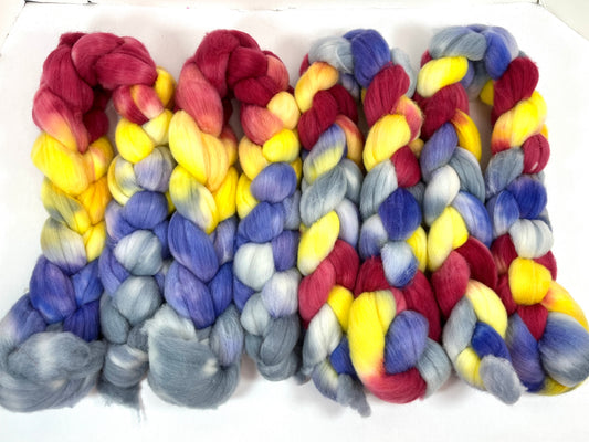 Limited Edition 0521-03 - 4 oz Targhee wool combed top, roving, spinning fiber, handspinning, felting, needle felting, weaving supplies