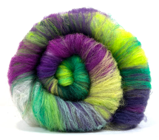 Crayon Box Batt 1004-02 - 3.5 oz Soft wool, NO SPARKLE, spinning fiber, drumcarded, handspinning, nuno, felting wool