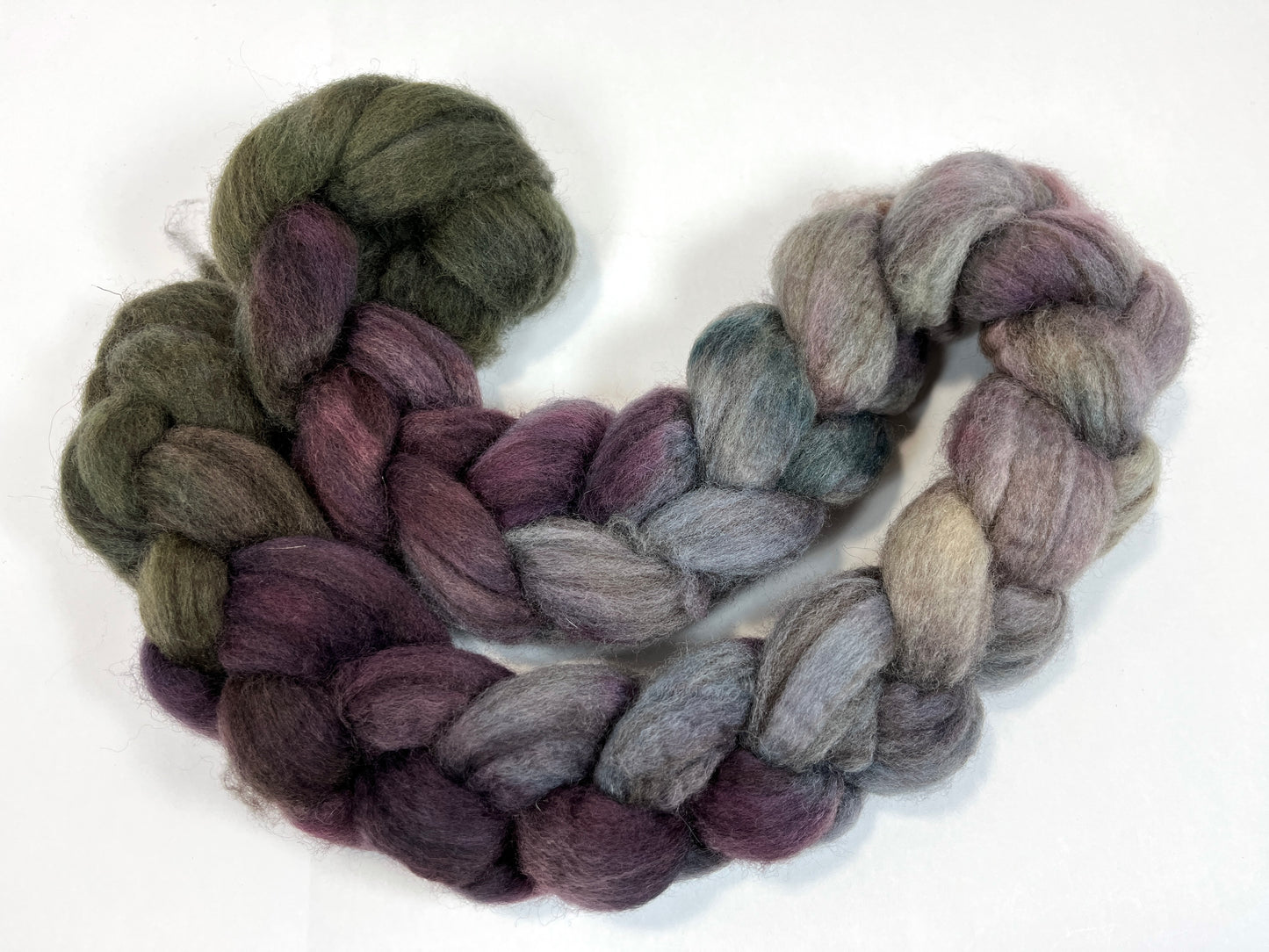 Morning Fog Oopsie, 4 oz BFL Swirl wool combed top, roving, spinning fiber, handspinning, felting, needle felting, weaving supplies