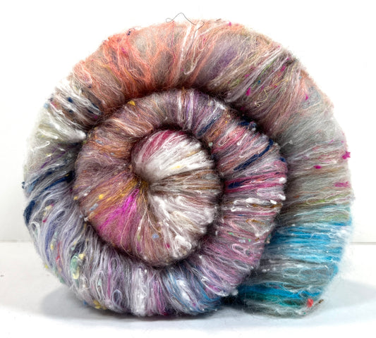 Kitchen Sink Batt 1201-09 - 3.5 oz soft wools, silk, noils, spinning fiber, handspinning, nuno, felting wool, weaving