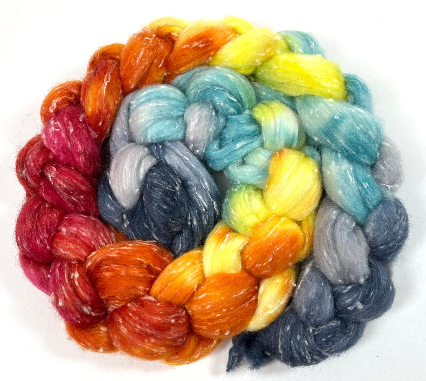 Rocket MG - 4 oz 80/20 South American wool/rayon nepps combed top, roving, spinning fiber, handspinning, felting, needle felting, weaving supplies