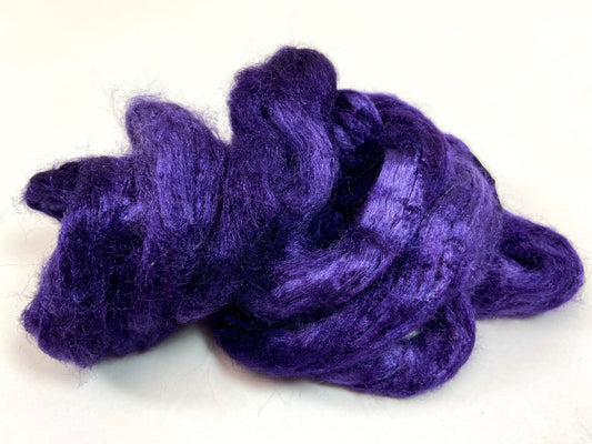 Tussah Silk - Smoked Purple - hand dyed, nuno felting, spinning fiber, art yarn, handspinning, felting fiber, corespinning, roving, 1101-25