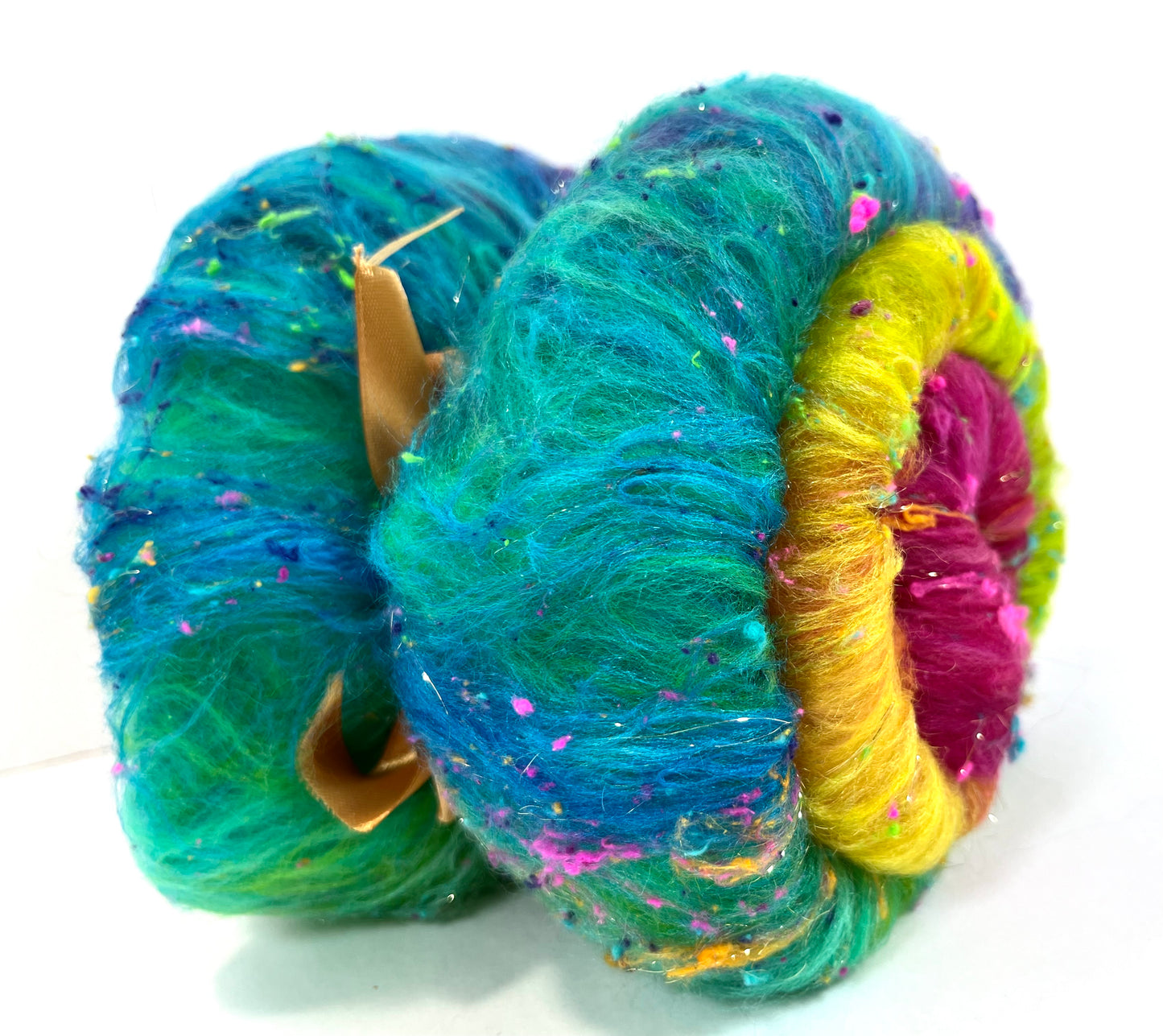 Tie Dye Gradient Batt 0508-05 - 2.9 oz Polwarth wool, silk, noils, spinning fiber, drumcarded, handspinning, nuno, felting wool