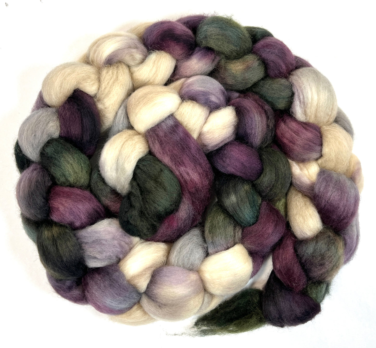 Morning Fog SC - 4 oz hand painted wool combed top, roving, spinning fiber, handspinning, felting