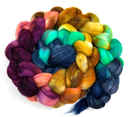 Reverie MG - 4 oz 85/15 Polwarth wool/tussah silk combed top, roving, spinning fiber, handspinning, felting, needle felting, weaving supplies